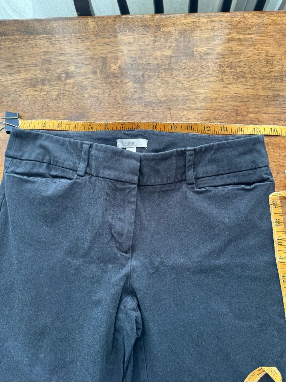 LOFT Black Ankle Cropped Straight-Leg Pants